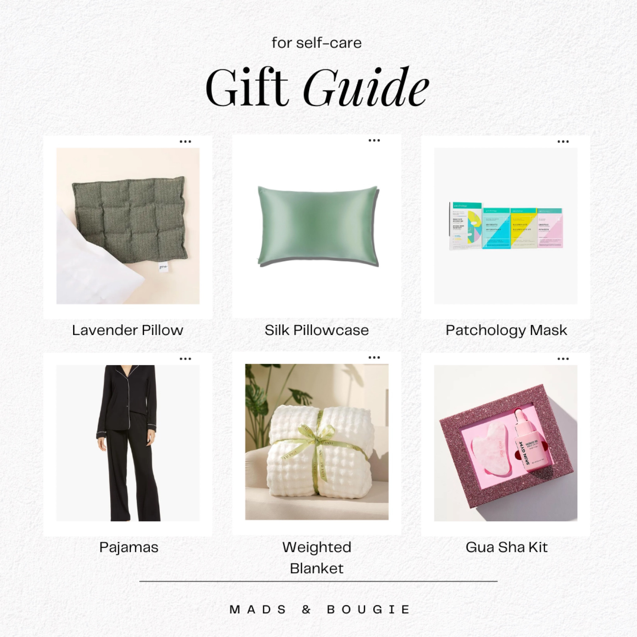 Self-care is the ultimate gift! ✨ Shop my picks for cozy nights and relaxing routines: silk pillowcases, weighted blankets, soft PJs, and more. Perfect for gifting or treating yourself this season. 🛋️💆‍♀️

Everything’s linked on my LTK – tap to shop!

#LTKGiftGuide #LTKCyberWeek #LTKHoliday