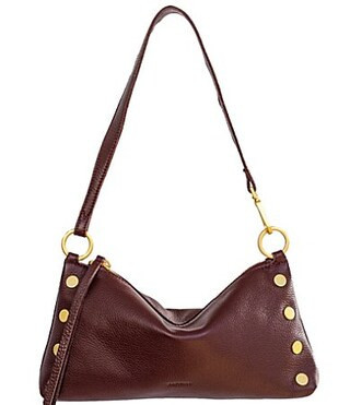 Hammitt Kyle Small Leather Gold Hardware Convertible Wristlet Shoulder Bag - Cherrywood/Brushed Gold | Dillard's