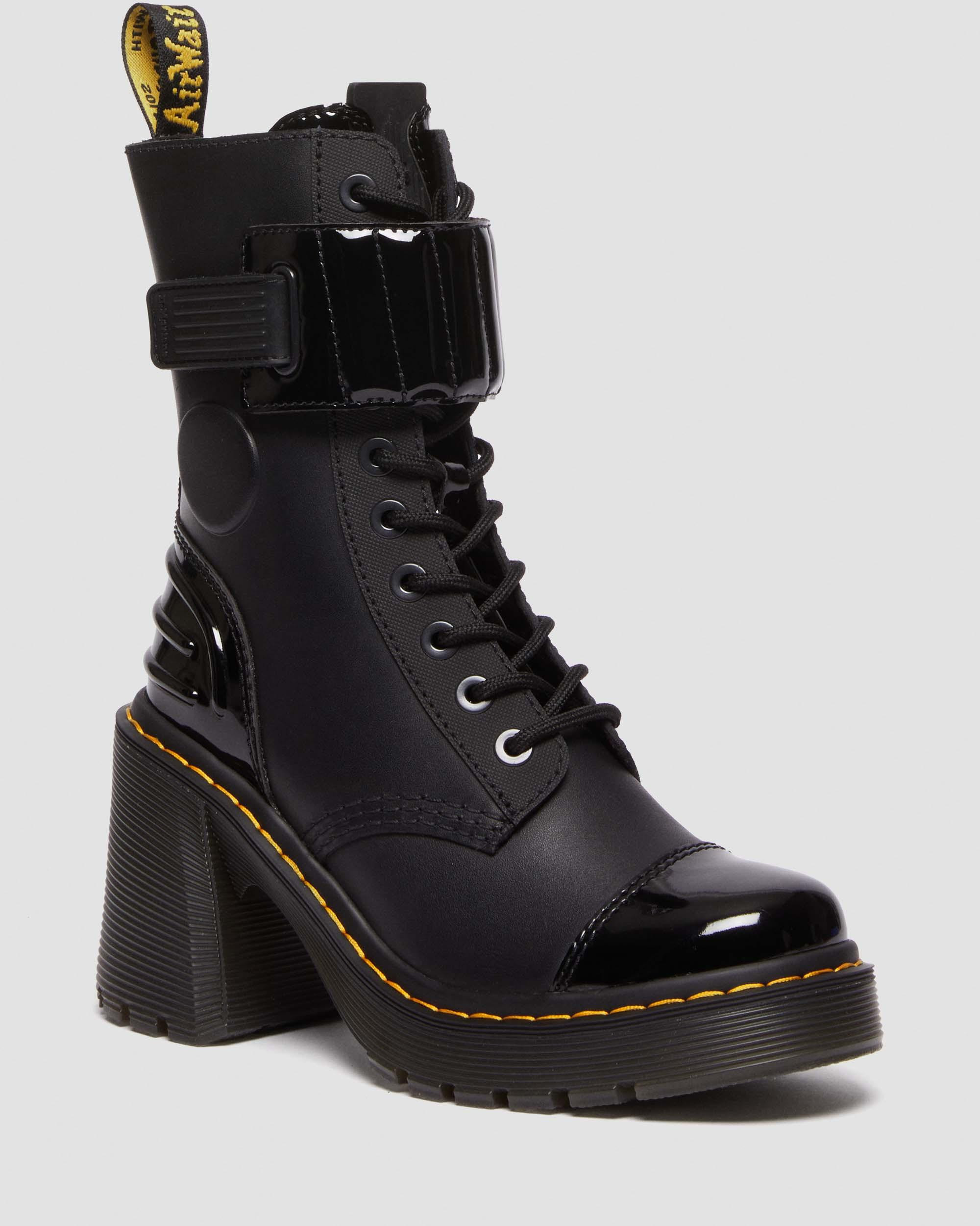 Gaya 10-Eye Alternative Leather Heeled Boots | Dr. Martens