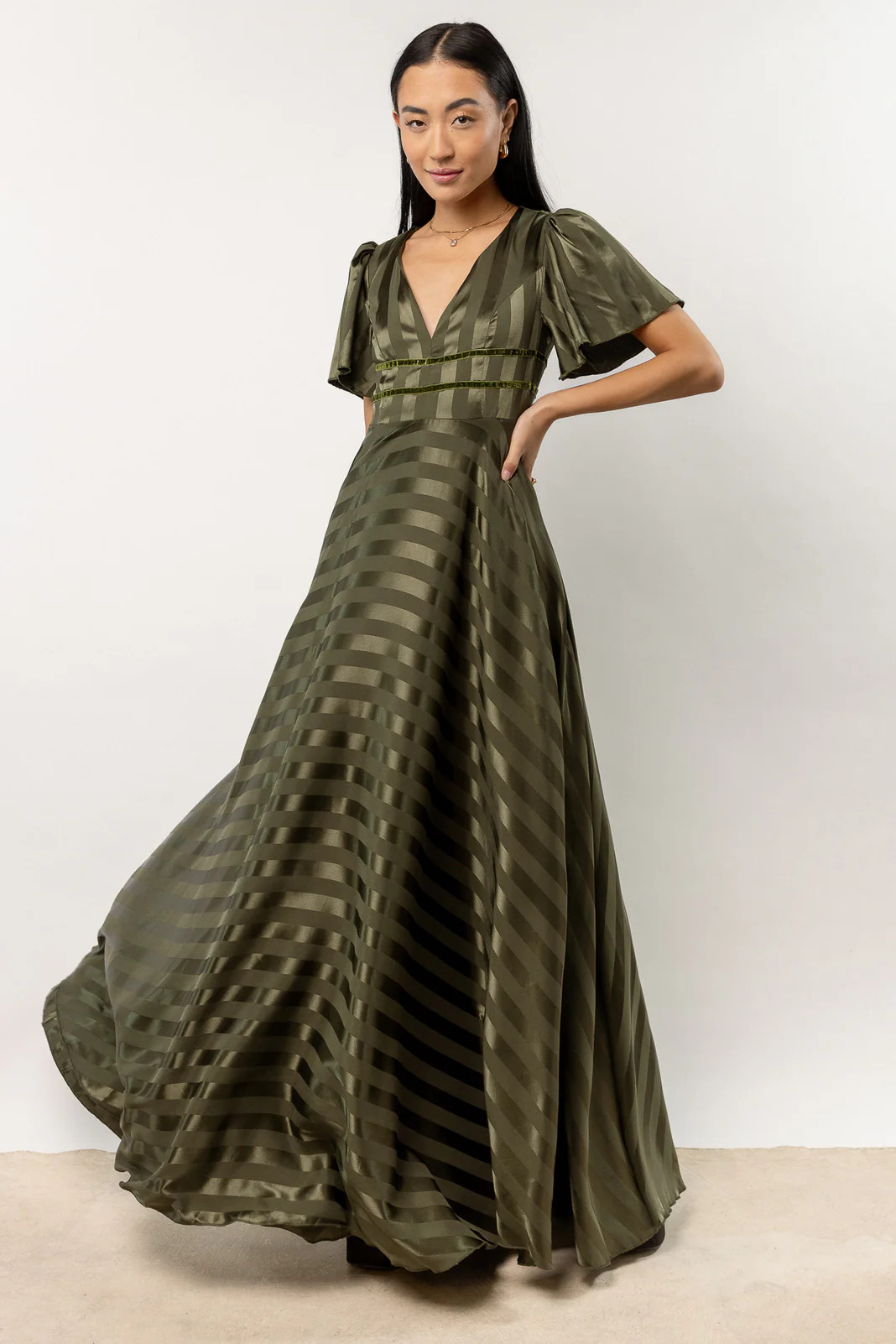 Rylee Maxi Dress in Olive | Böhme US