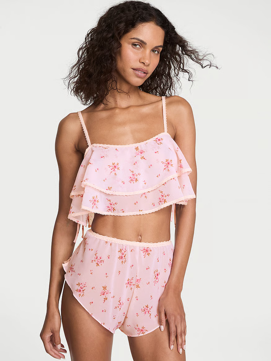 Buy Wisteria Sheer Chiffon Flutter Cami Set, Pink Floral - Order Cami Sets online - Victoria's Se... | Victoria's Secret (US / CA )