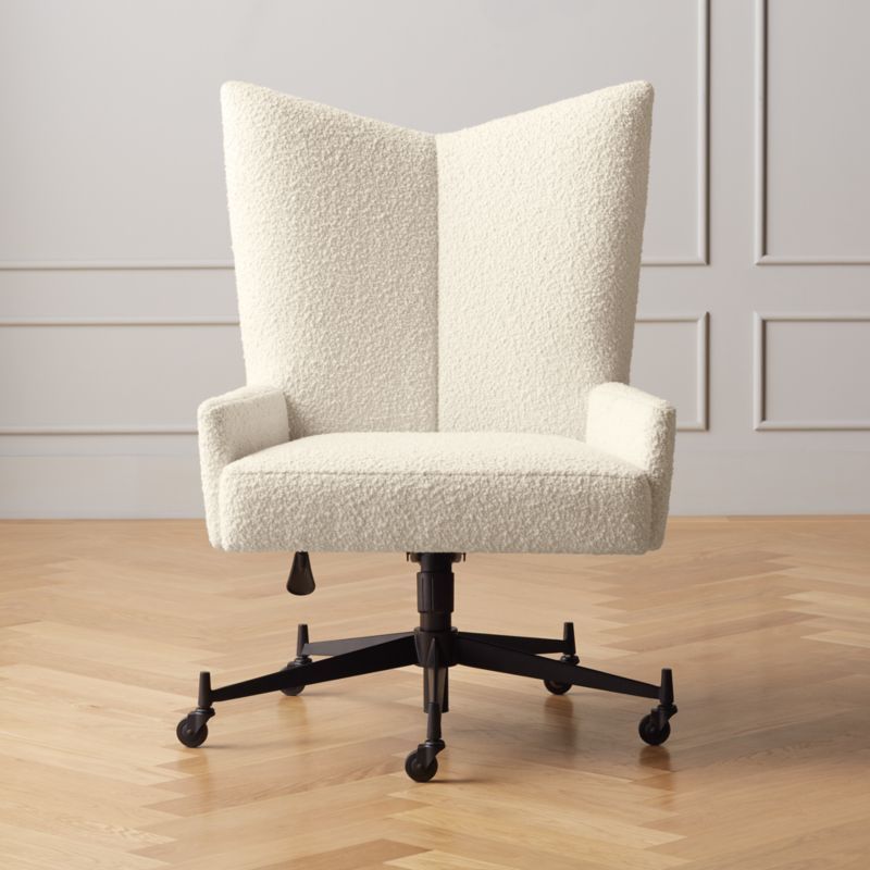 Bowtie Cream Boucle Office Chair Model 3002 | CB2 | CB2