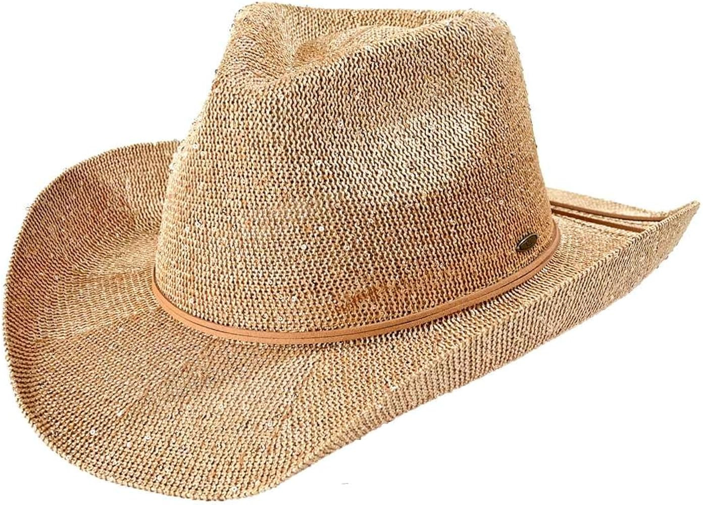 C.C Sparkly Sequin Cowboy Hat with Suede String Trim | Amazon (US)
