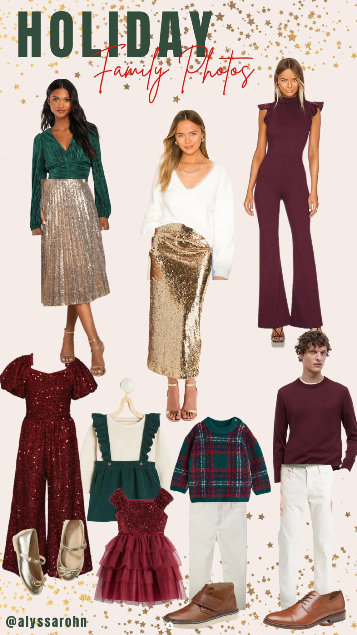 Family photo outfit 
Color scheme: neutral maroon deep green

#LTKstyletip #LTKfamily #LTKHoliday