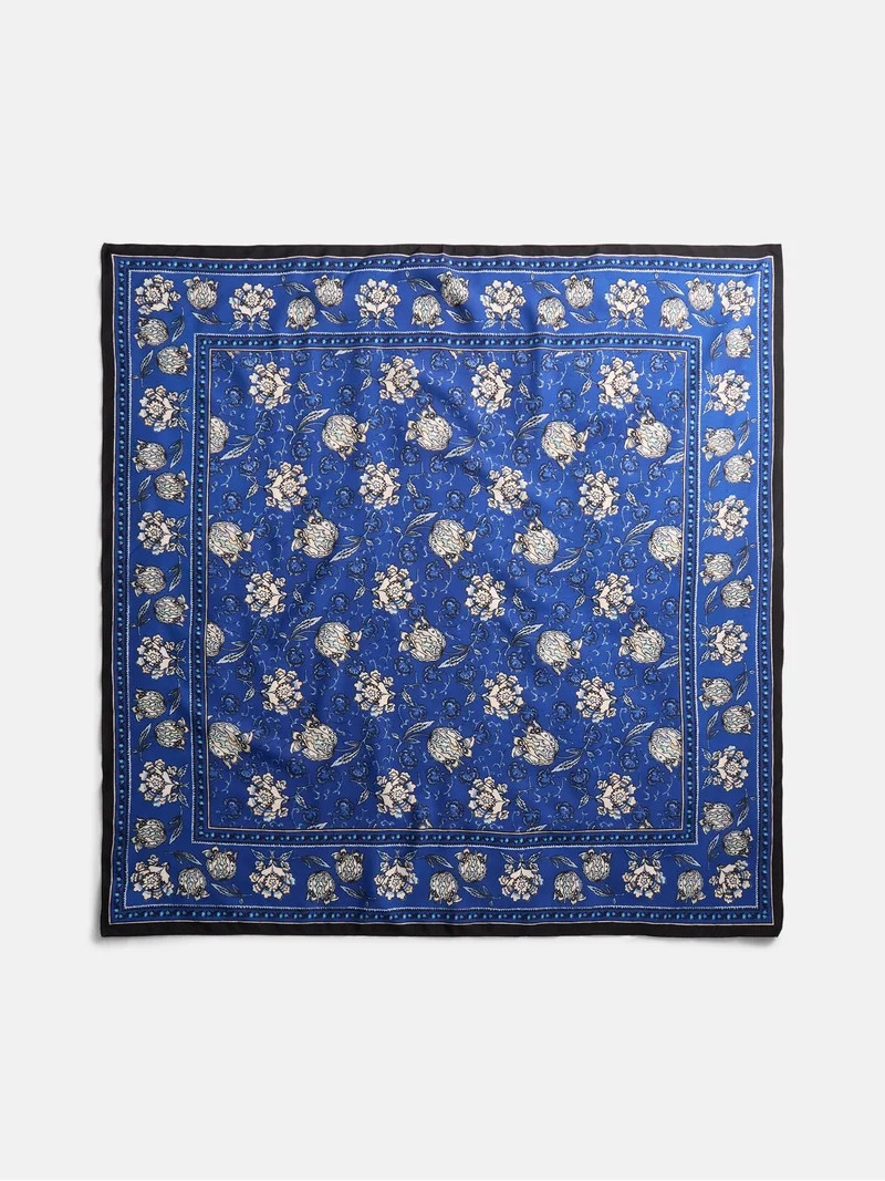 Scenario Women's Printed Square Scarf, Deep Indigo | Walmart (US)