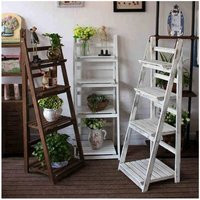 4-Tier Wooden Ladder Shelf - Foldable Bookcase Storage Rack Bookshelf Plant Stand Display | Etsy (US)