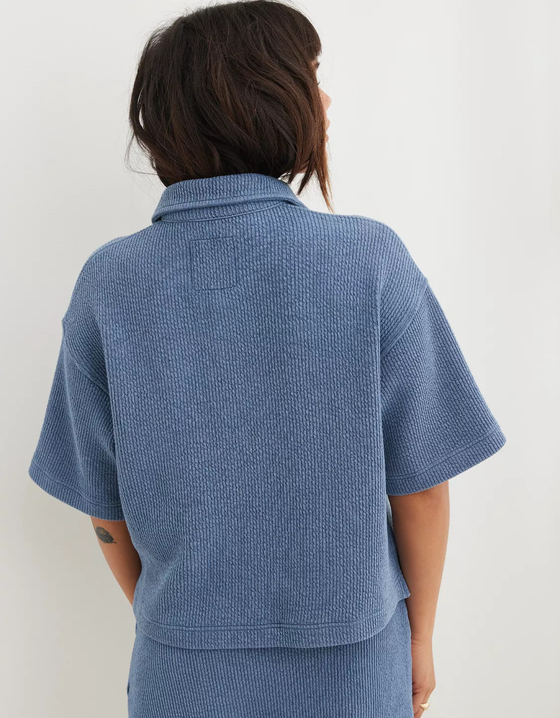 Aerie Wonder Short Sleeved Polo Sweatshirt | American Eagle Outfitters (US & CA)