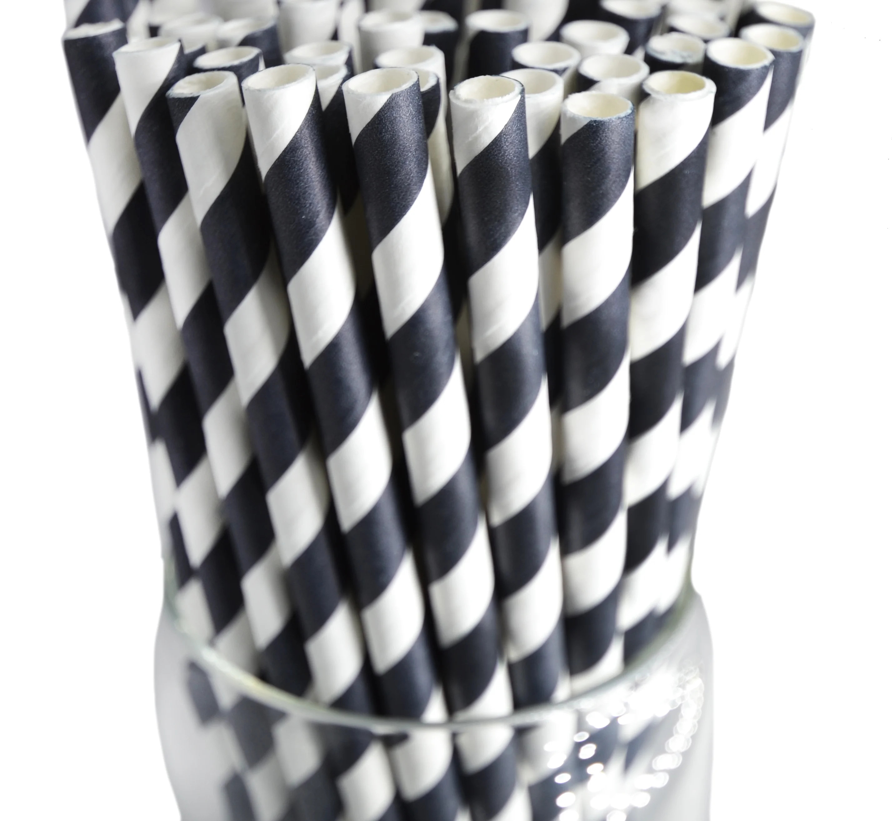 Roc Paper Straws Black Stripe Paper Drinking Straws 100 Count Box | Walmart (US)