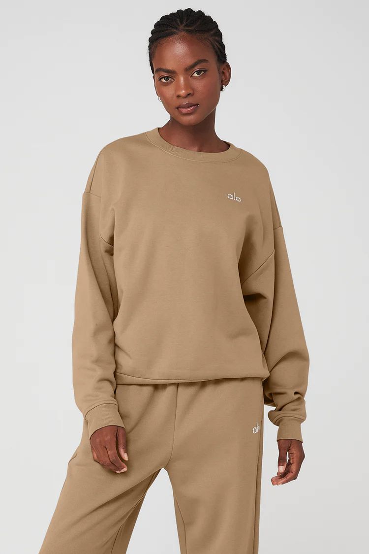 Accolade Crew Neck Pullover - Gravel | Alo Yoga