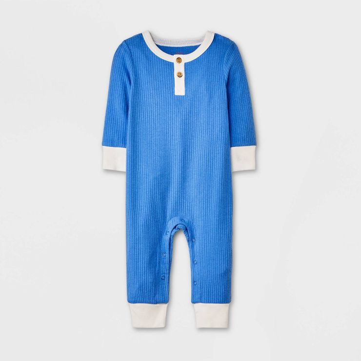 Baby Boys' Long Sleeve Romper - Cat & Jack™ Blue | Target