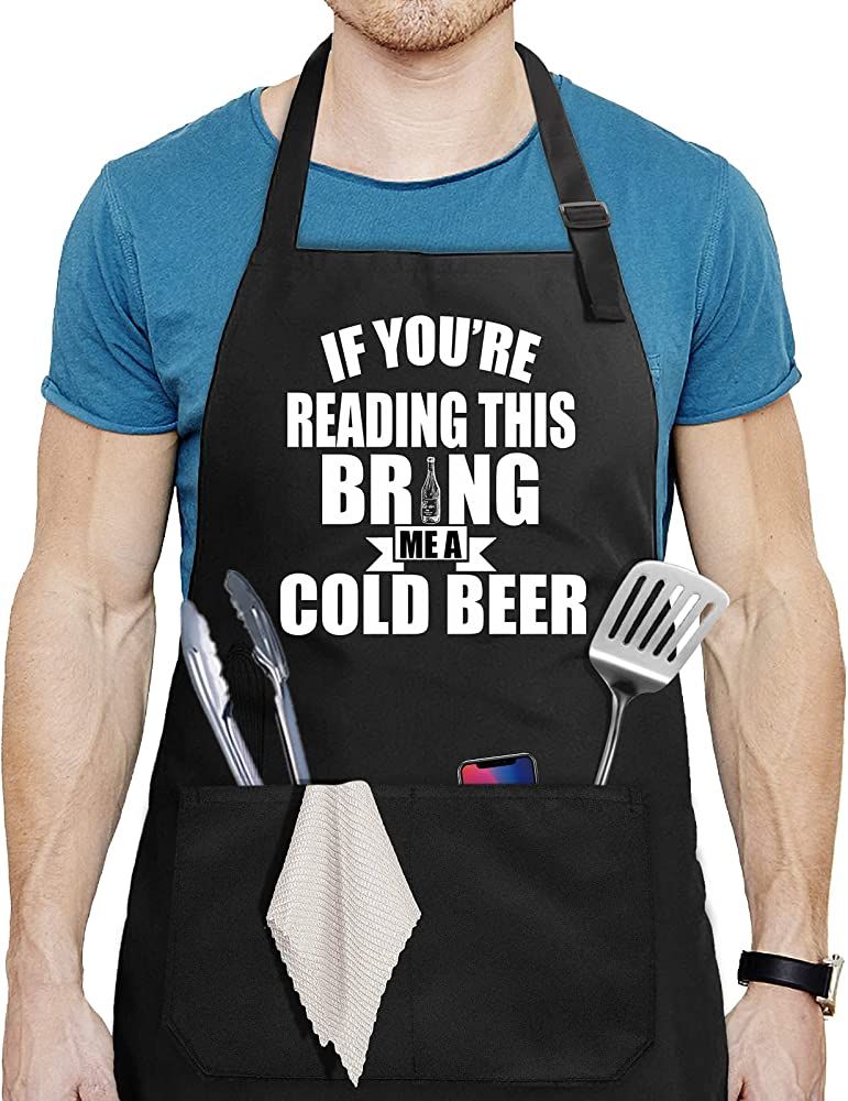 JMYJTSHDP Mens Funny Aprons Dad Gifts, Gifts for Men,Christmas Thanksgiving beer gift, for Kitchen C | Amazon (US)