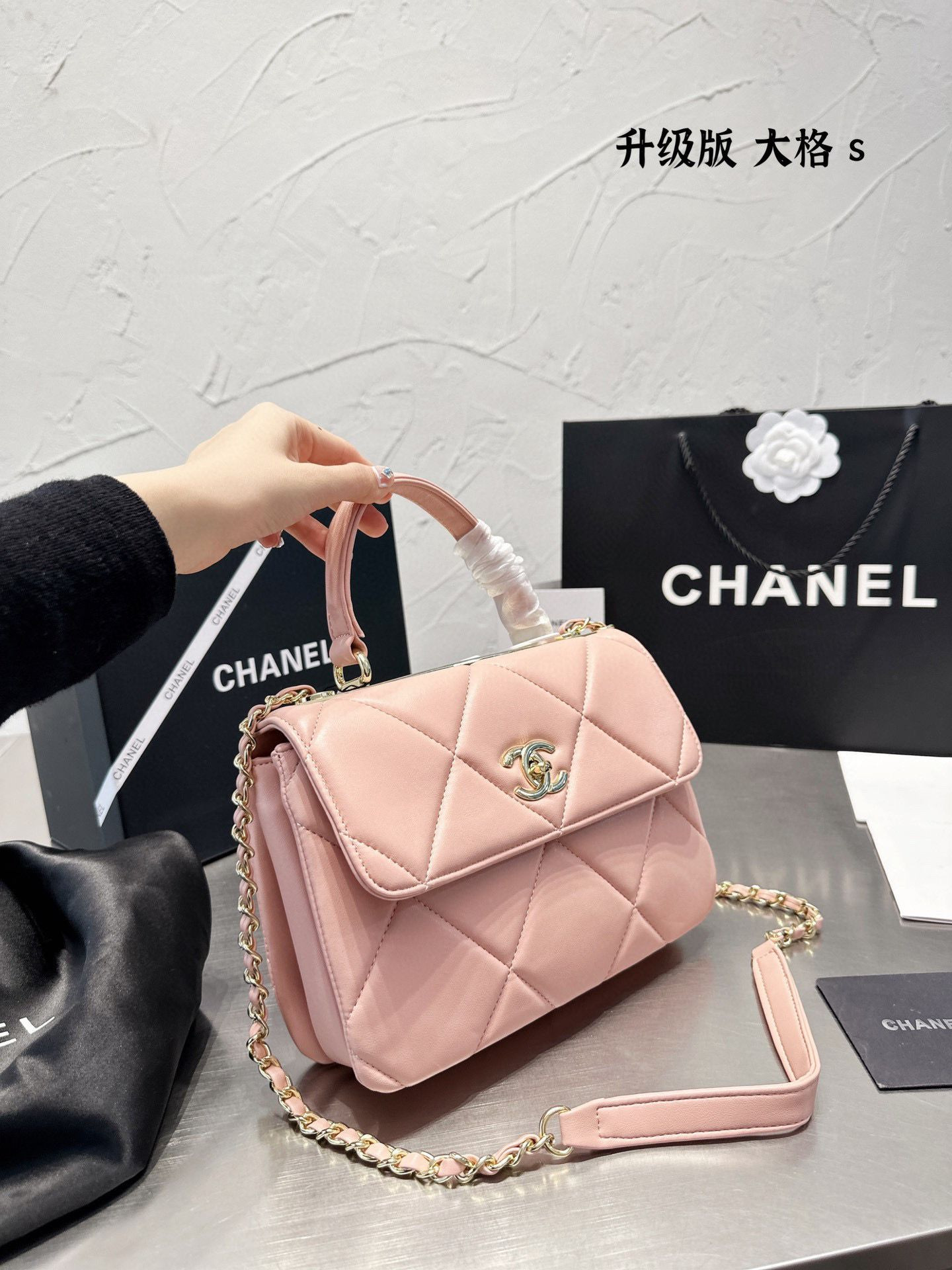 Chanel 22P Calfskin Leather Trendy Bags Top Handle Totes Quilted Matelasse Chain Cross Body Shoul... | DHGate