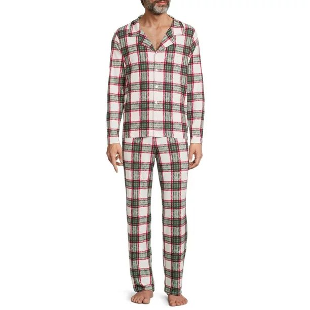Derek Heart Notch Collar Plaid Holiday Matching Family Christmas Pajamas Men's Sleepwear Set, 2-P... | Walmart (US)