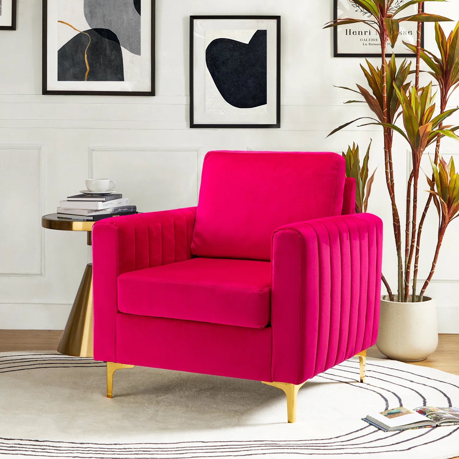 Cedarpoint Upholstered Velvet Tufted Club Chair | Wayfair North America