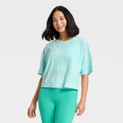 Women's Slub Boxy Short Sleeve Top - JoyLab™ | Target