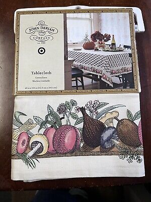 JOHN DERIAN TABLECLOTH Fall Flowers Fruit  Target COTTON LINEN 60 X 104 PRIORITY  | eBay | eBay US