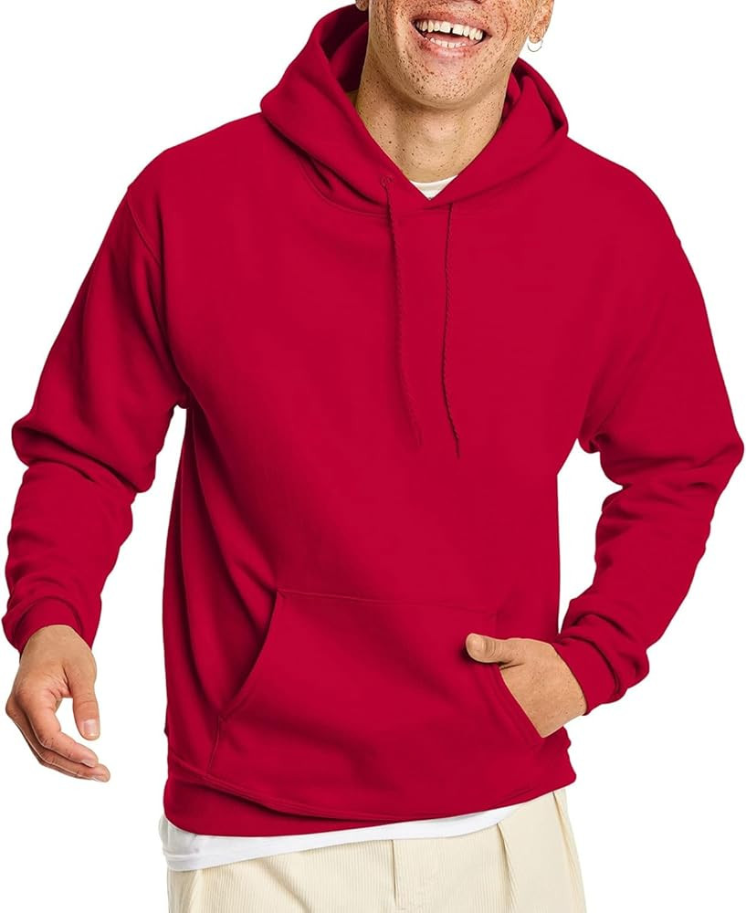 Hanes Men's Ecosmart Hoodie, Midweight Fleece Sweatshirt, Pullover Hooded Sweatshirt for Men | Amazon (US)