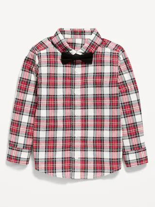 Long-Sleeve Printed Poplin Shirt &amp; Bow-Tie Set for Toddler Boys | Old Navy (US)