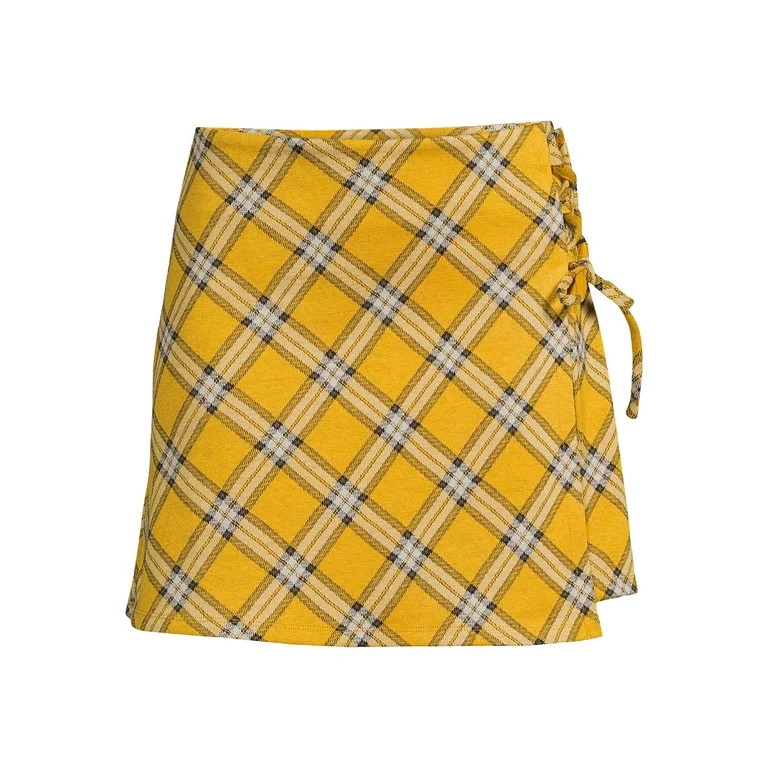 Madden NYC Women’s Side Lace-Up Plaid Skirt | Walmart (US)