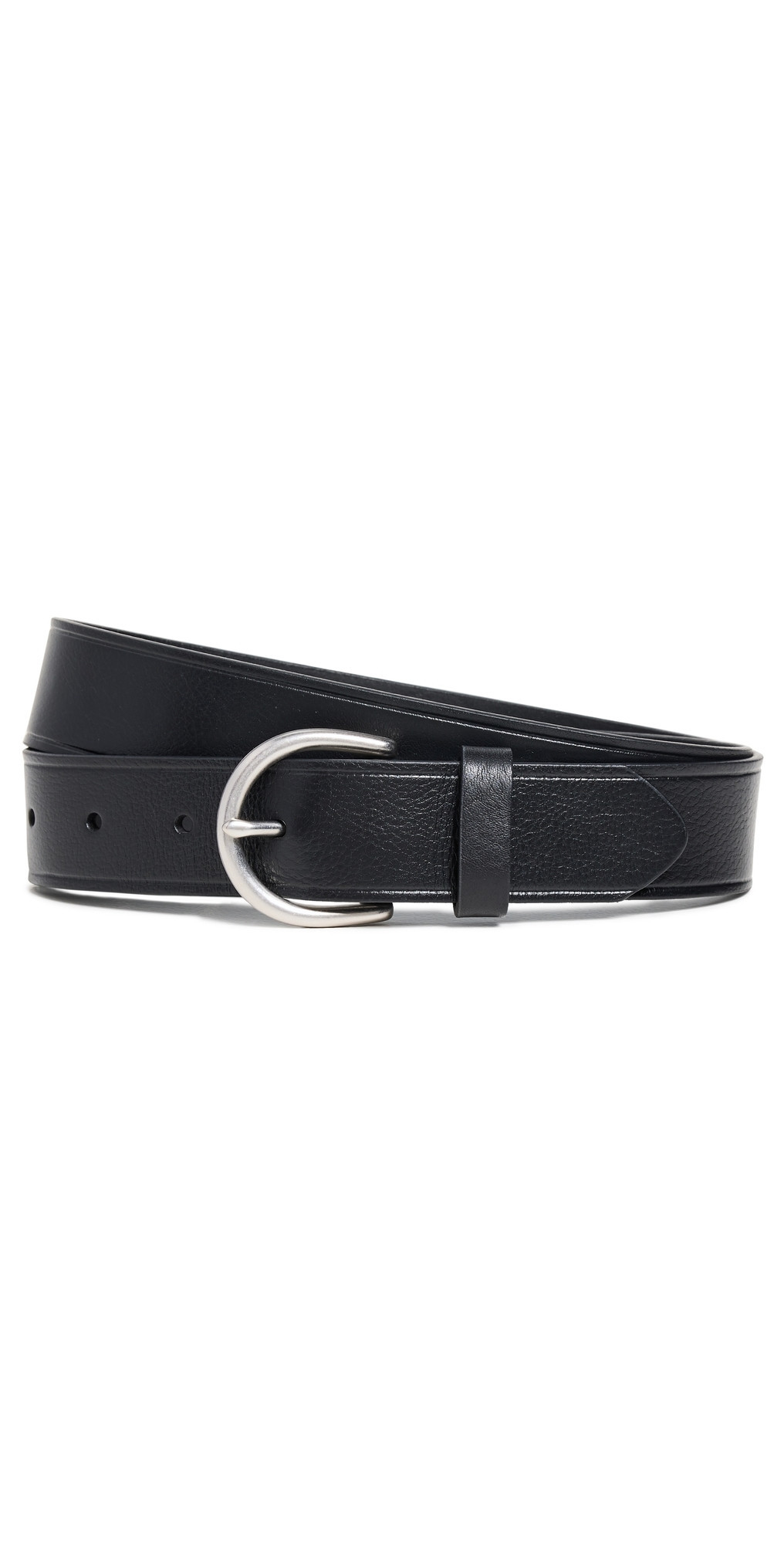 Madewell Medium Perfect Leather Belt Black and Silver S | Shopbop