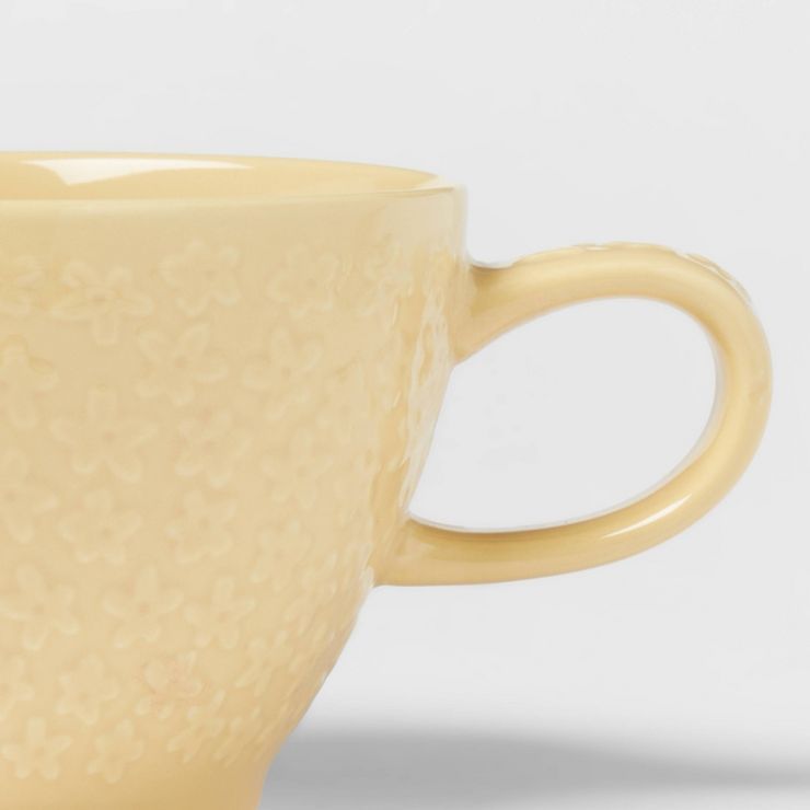 19oz 'In-Mold Floral Pattern' Latte Mug Sunglow Yellow - Threshold™ | Target