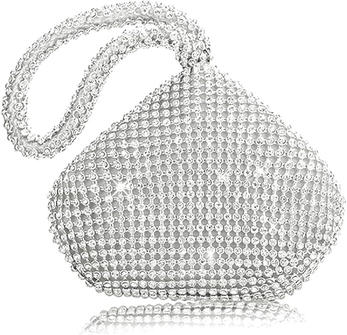 Vistatroy Women's Evening Bag Sparkly Rhinestone Purse Triangle Designer Chain Clutch Purse Bag P... | Amazon (US)