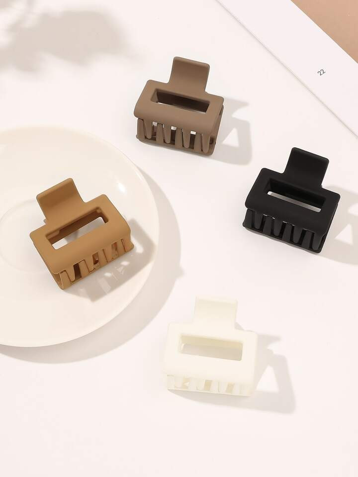 4pcs Solid Hair Claw for daily casual outing wear | SHEIN