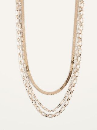 Gold-Toned Metal Necklace 3-Pack for Women | Old Navy (US)