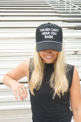 The Ref Can't Hear You Babe - Black Trucker Hat | KenzKustomz