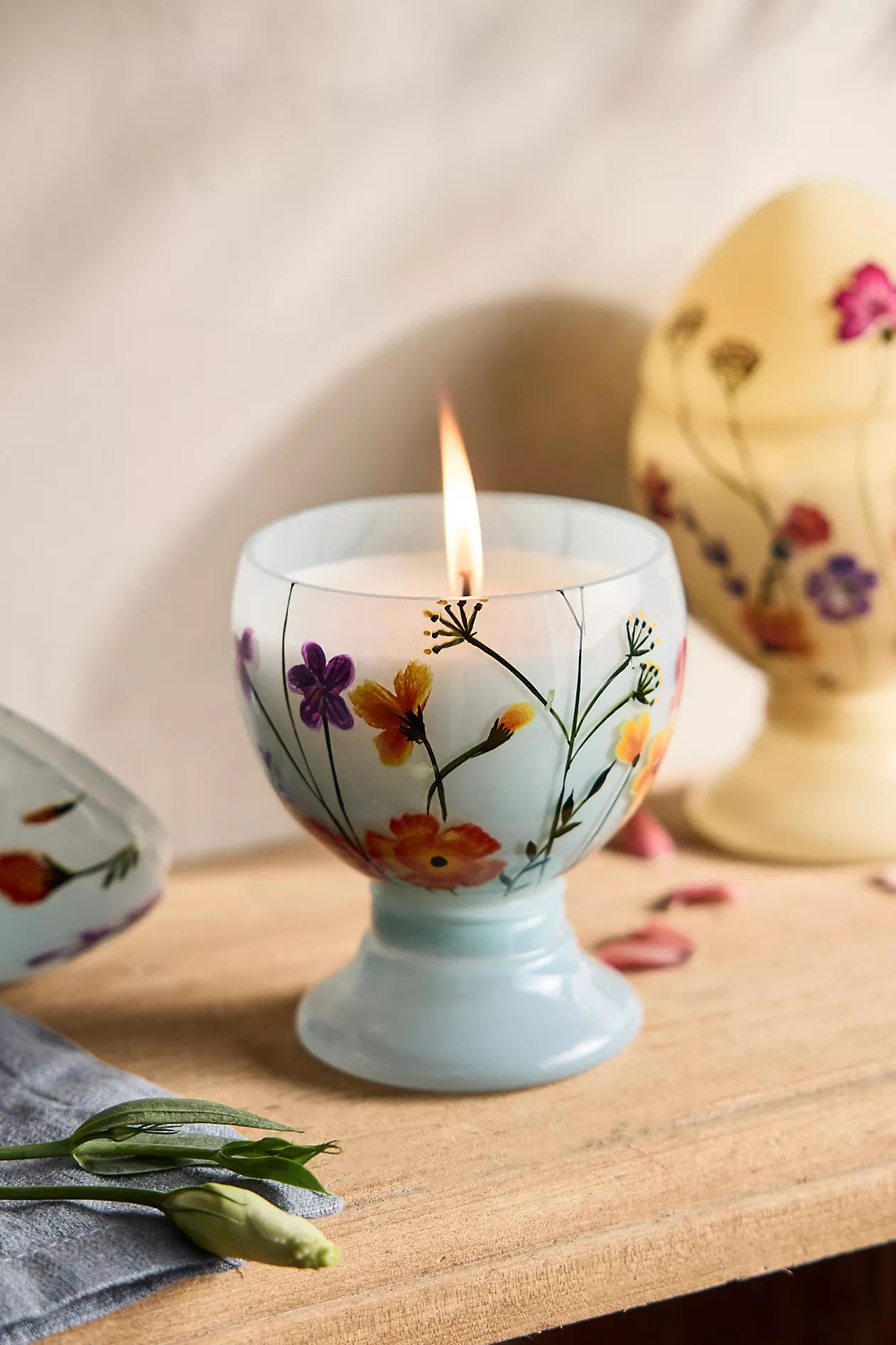 Hand-Painted Glass Egg Candle | Terrain