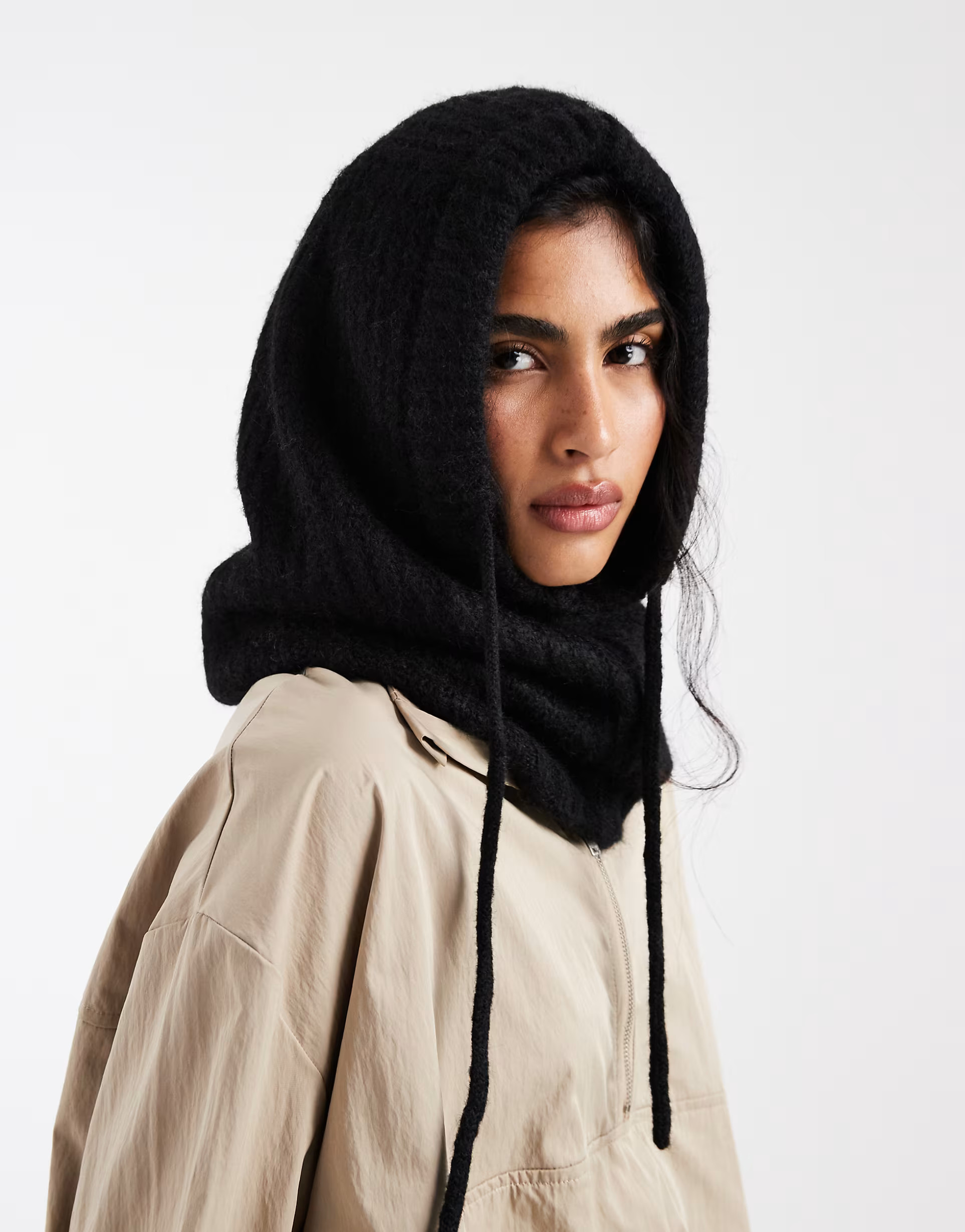 Pieces oversized balaclava snood in black | ASOS | ASOS (Global)