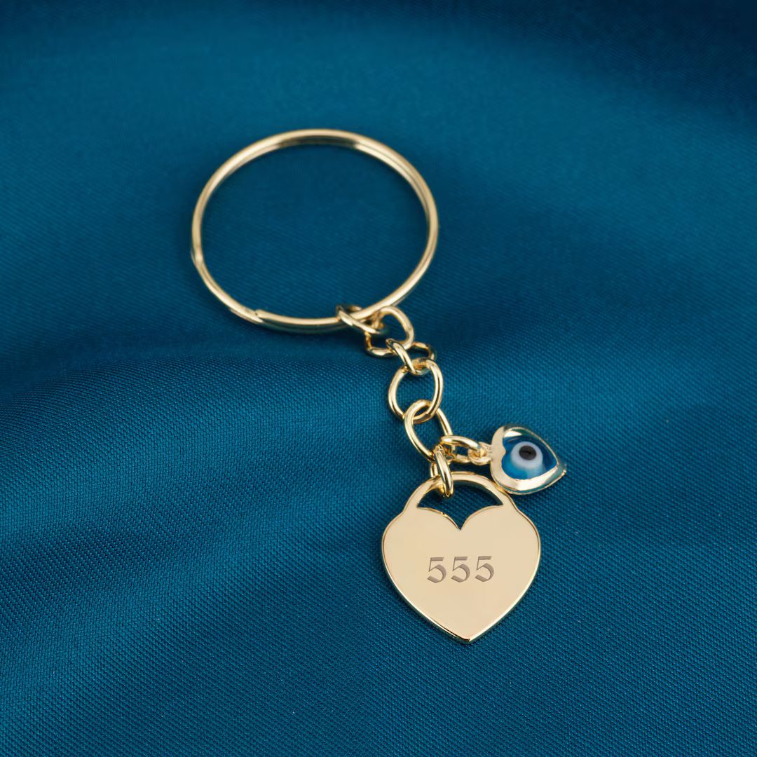 Personalized Angel Numbers Keychain Custom Keyring With Angel - Etsy | Etsy (US)