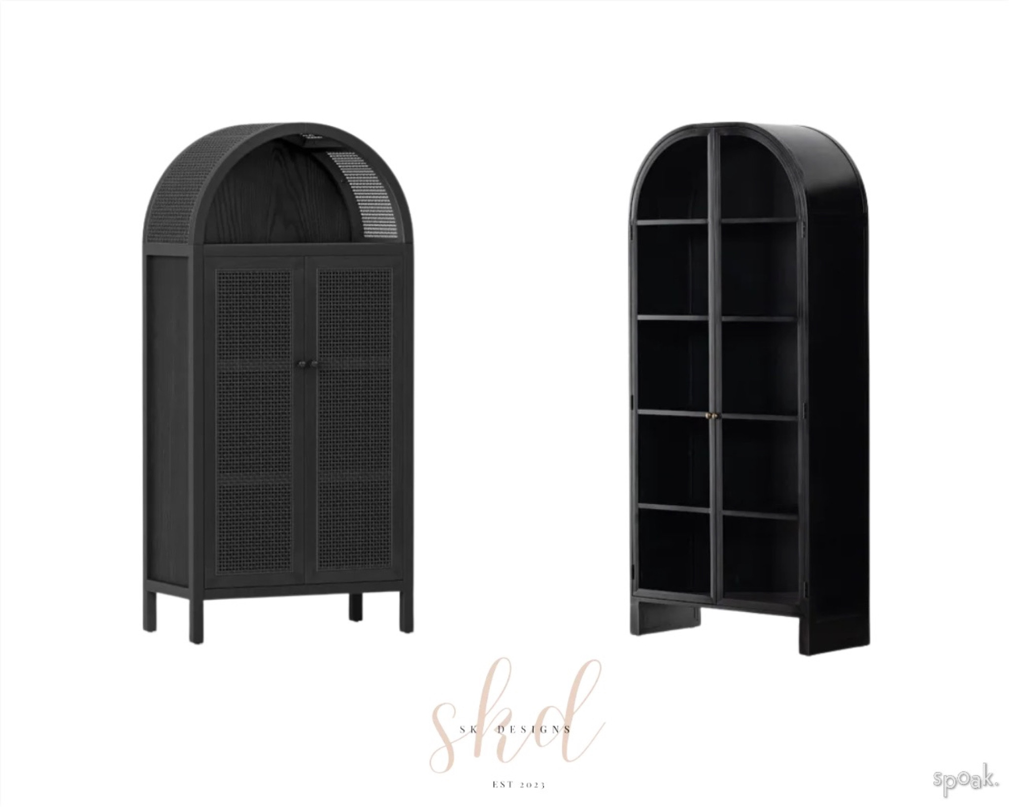 Same look, vastly different price points! 

#blackcabinet #curvedcabinet 

#LTKhome
