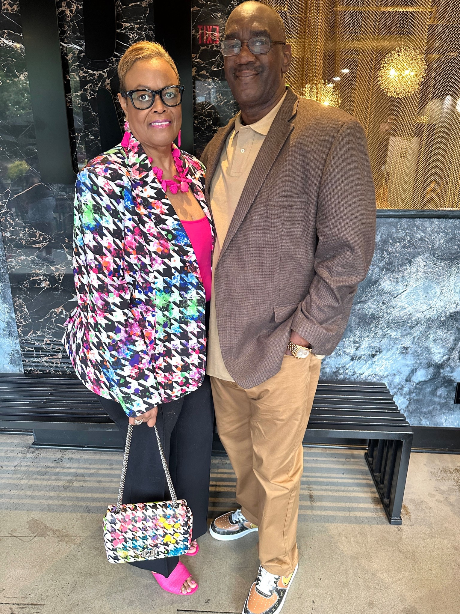 Color blocking is one of my favorite styling options. With a focal item like this multicolored blazer. There are any number of variations one can make. 
The basic black pants are the go to for any look. 

#LTKPlusSize #LTKStyleTip #LTKItBag