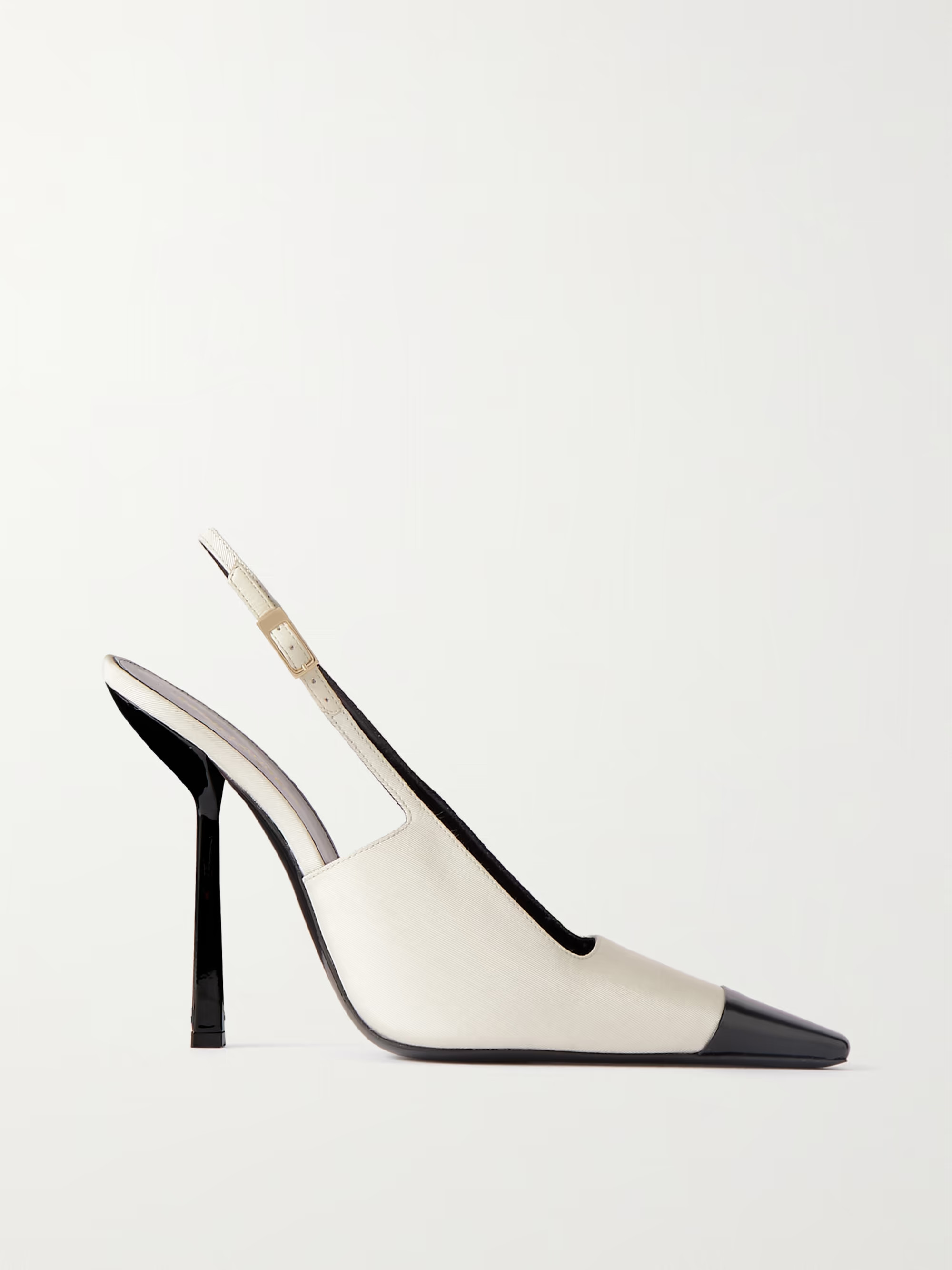 Ines leather-trimmed twill slingback pumps | NET-A-PORTER (US)