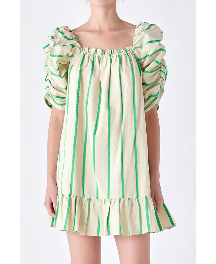 English Factory Women's Stripe Babydoll Dress - Macy's | Macy's