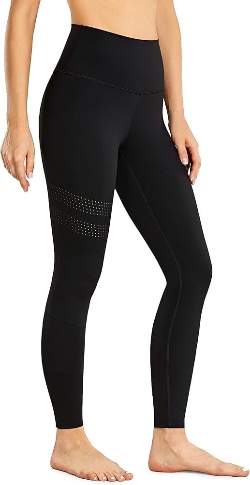 CRZ YOGA Women's Naked Feeling Ventilation Holes Workout Pants Color Block High Waisted Leggings ... | Amazon (US)
