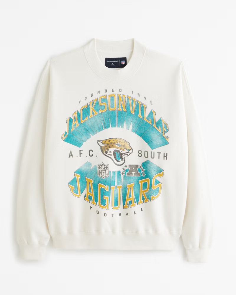 Abercrombie & Fitch Men's Jacksonville Jaguars Graphic Crew Sweatshirt in Off White - Size XXL | Abercrombie & Fitch (US)