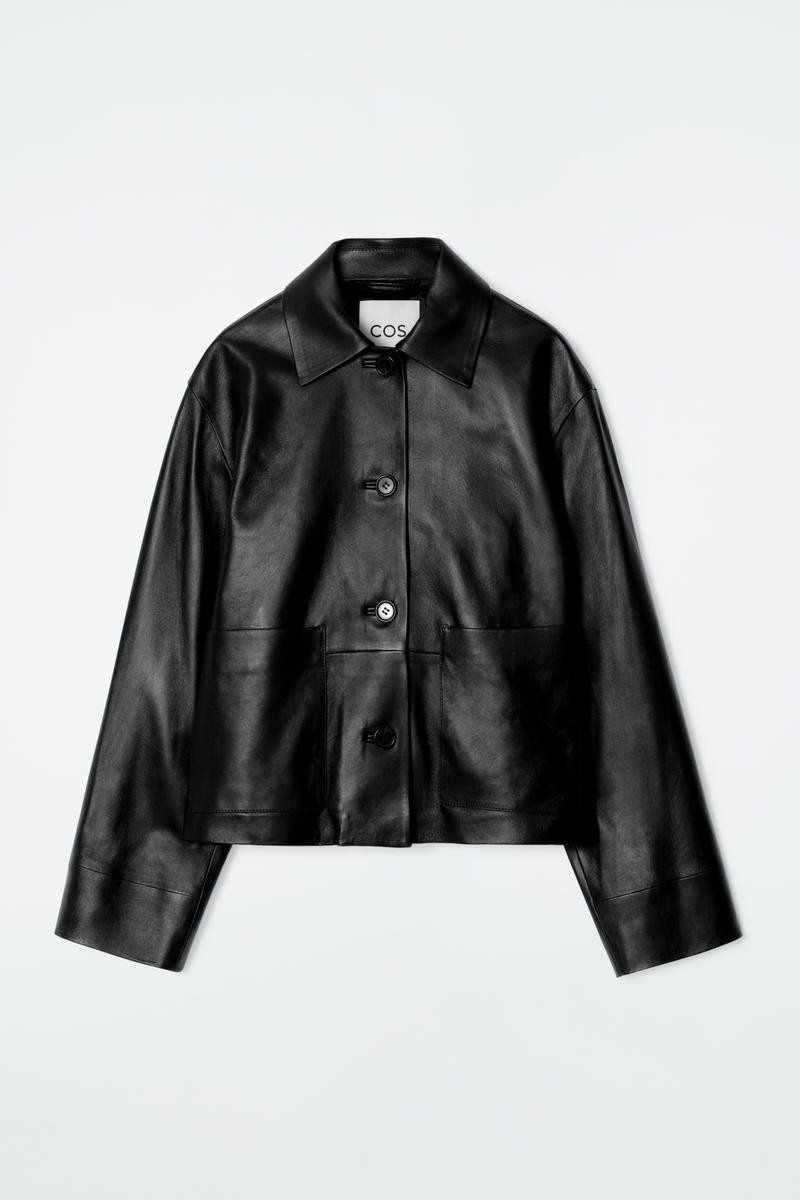Boxy Collared Leather Jacket | COS UK