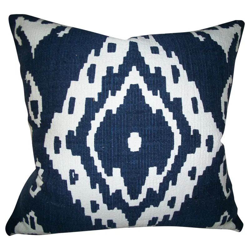 Shirvan True Blue Ikat Pillow | Chairish