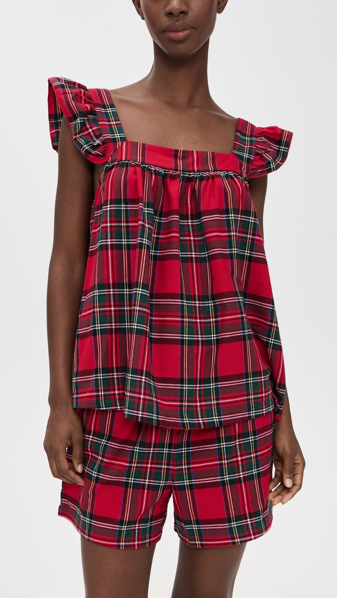 Brushed Twill Clara Shorts Set In Imperial Tartan | Shopbop