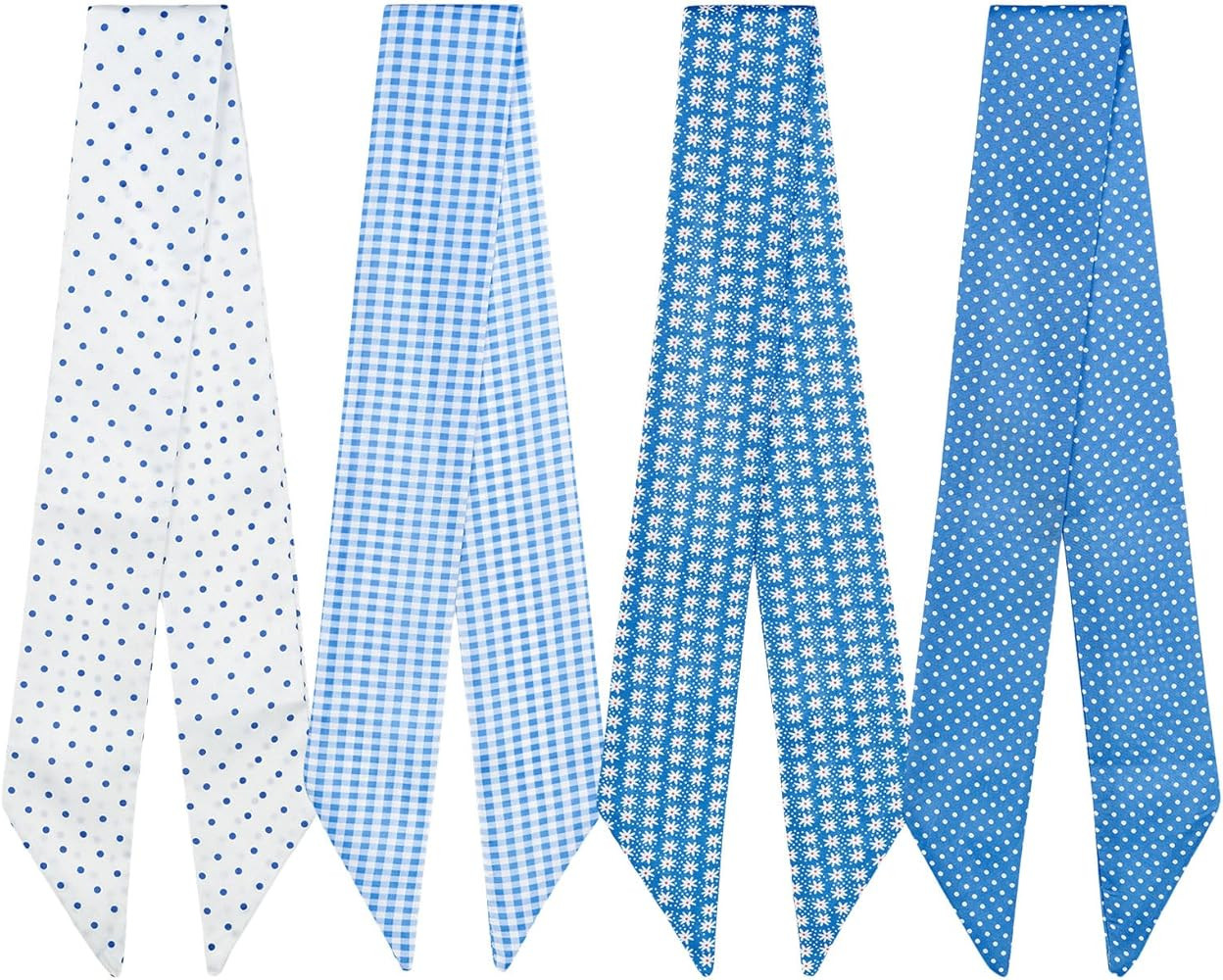 4 Pack Purse Scarf Handbags Skinny Twill Hair Scarves Narrow Neck Scarf Band Women Fashion Access... | Amazon (US)