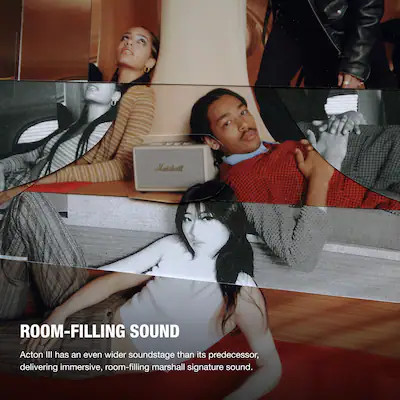 Marshall - Acton III Bluetooth Home Speaker with Bass / Treble / Volume Controls and 3.5 mm Auxil... | Best Buy U.S.