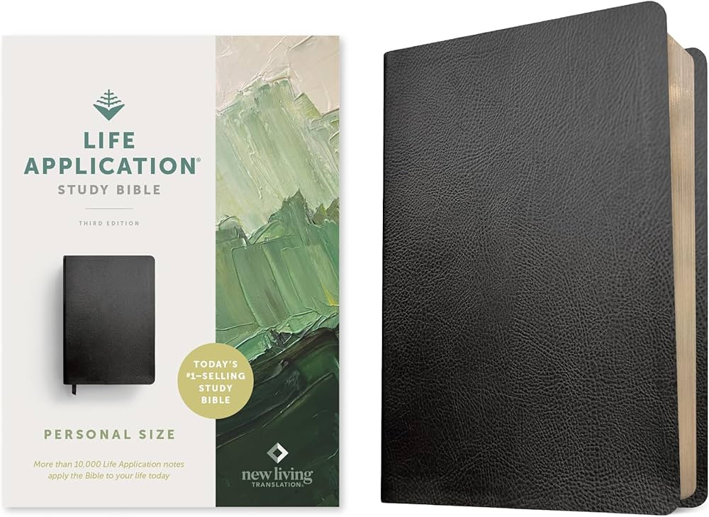 NLT Life Application Study Bible, Third Edition, Personal Size (Bonded Leather, Black, Red Letter... | Amazon (US)