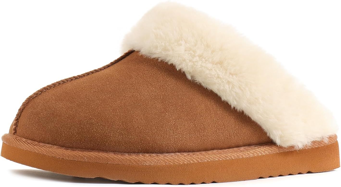 LazyStep Women's Fuzzy Faux Fur Slippers with Comfort Memory Foam, Slip-on Warm Outdoor Indoor Ho... | Amazon (US)