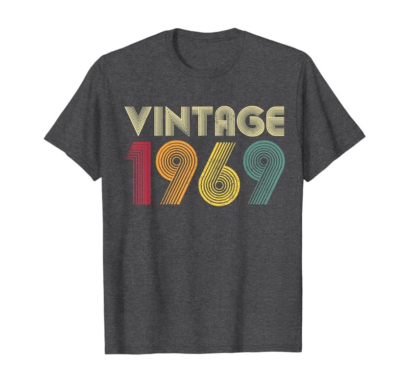 50th Birthday Gift Vintage 1969 Retro Men Women Mom Dad T-Shirt | Amazon (US)
