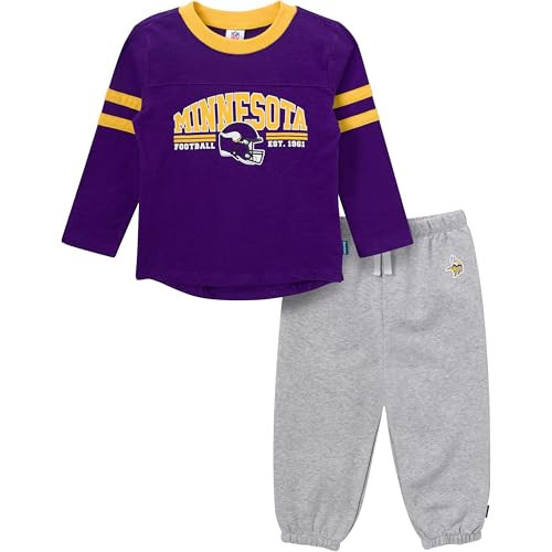 Geber Unisex Baby NFL Team Shirt and Sweatpants Set, Vikings, 12 Months | Amazon (US)