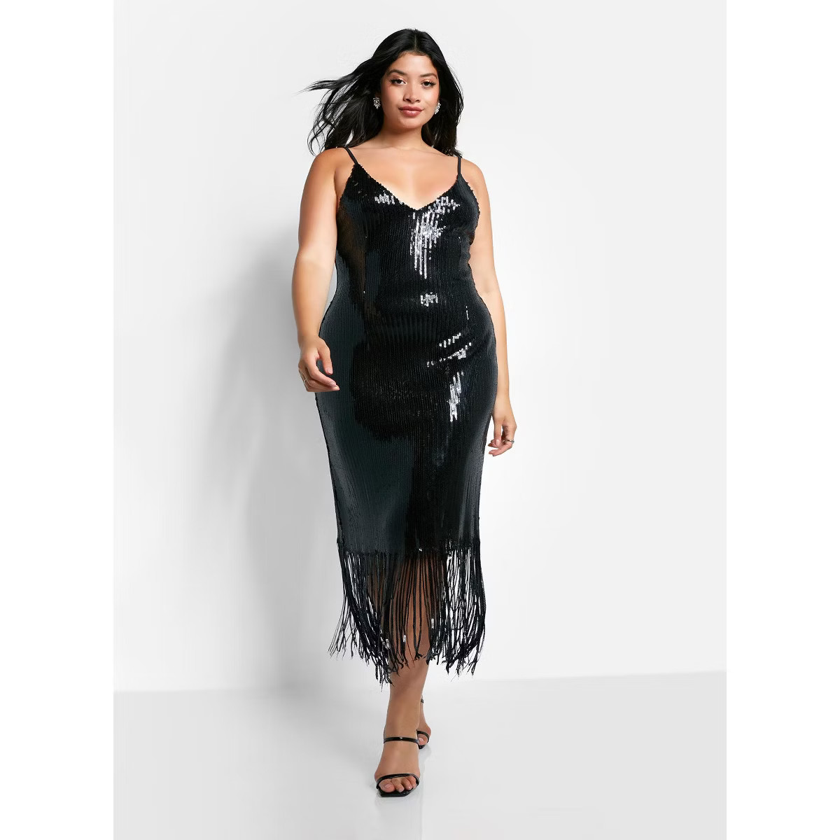 Rebdolls Women's Chiara Sequin Fringe Midi Slip Dress | Target