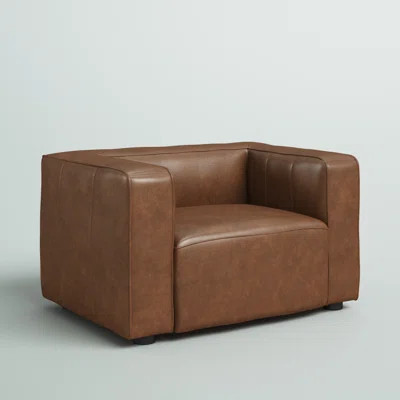 Kenisha 51" Wide Top-Grain Leather Armchair | Wayfair North America
