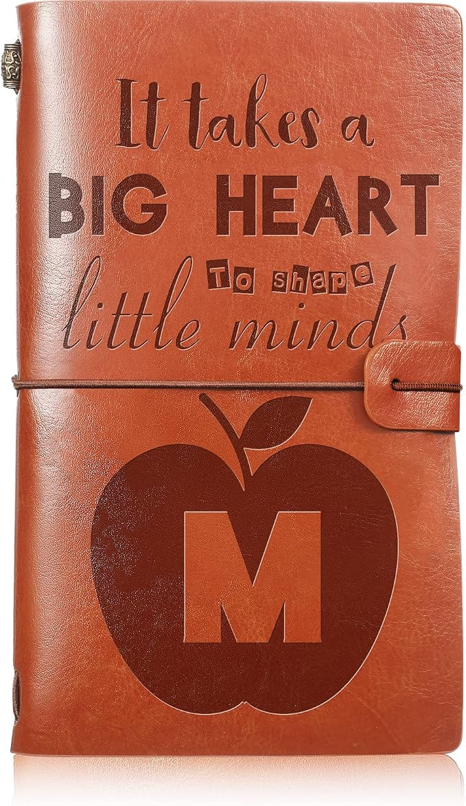 Teacher Monogrammed Initial Leather Journal Teacher Appreciation Gift for Women Men, It Takes a B... | Amazon (US)